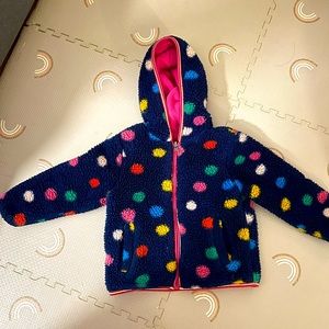 Mini Boden Reversible Polka Dot Fleece Jacket 3-4Y
